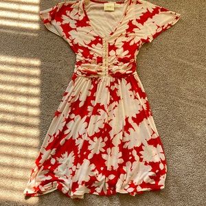 Anthropologie Maeve orange and cream dress. Excellent condition